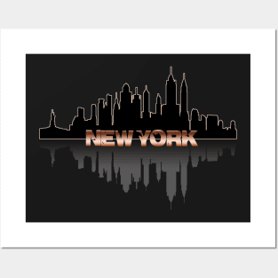 new york skyline Posters and Art